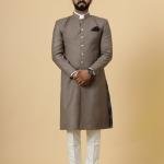 Classic Mink Brown Achkan for Men | Elegant Ethnic Wear | Jaipurio